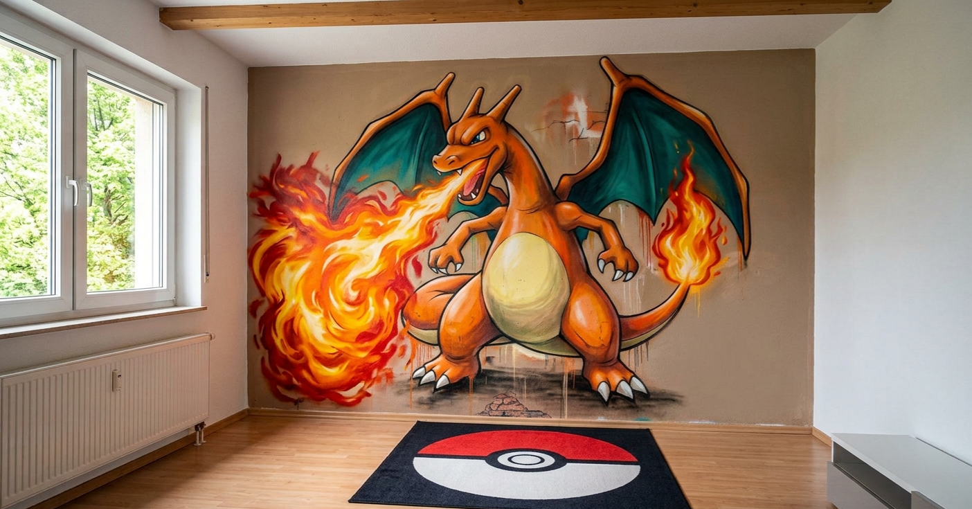 Glurak Pokémon-Wandbild